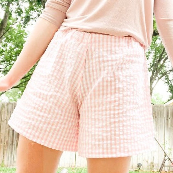 perfectly picnic gingham shorts | shorts gingham hand sewn sewing pink |