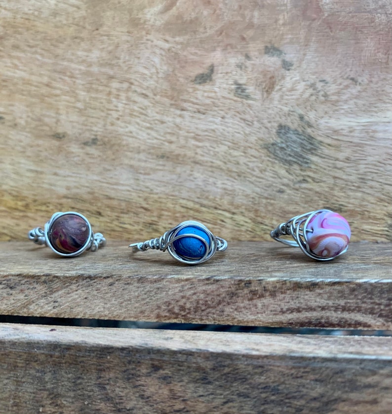wire rings rings stocking stuffer beaded rings indie rings gifts for teens teen gifts Christmas gifts secret Santa gift |