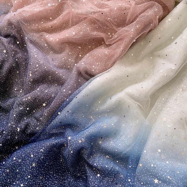 Ombre Star Sequin Tulle (Fabric By The Yard / Celestial / Apparel, Craft And Home Decor Fabric)