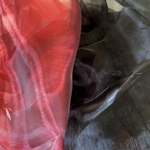 Solid Organza Fabric (Sheer Fabric / Fabric By The Yard / Solid Fabric / Organza Fabric / Iridescent Fabric / Red Fabric / Polyester Fabric)