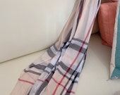 Plaid Poncho Cardigan, Cozy Scarf Stripes, Linen Kimono Knit Beige Stripes, Weekend Escape