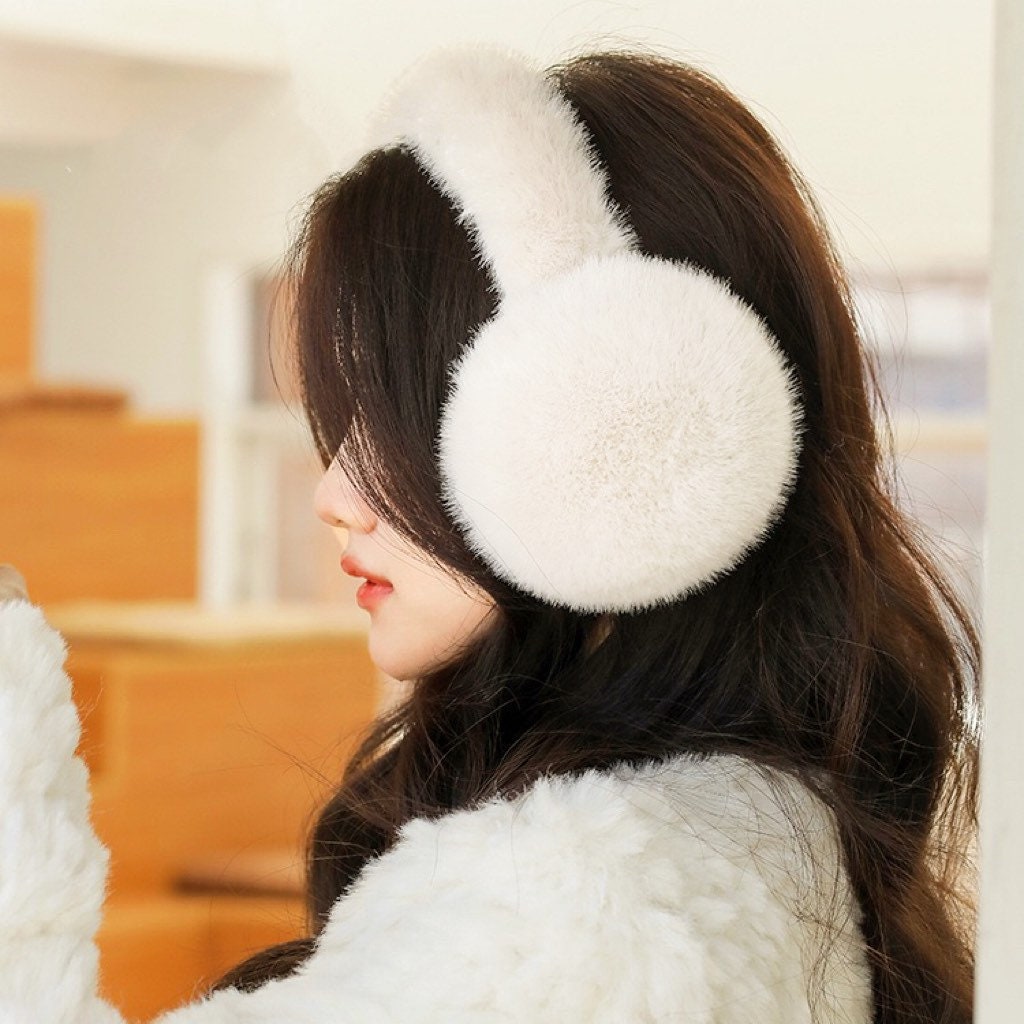 White Fur Earmuffs - Etsy