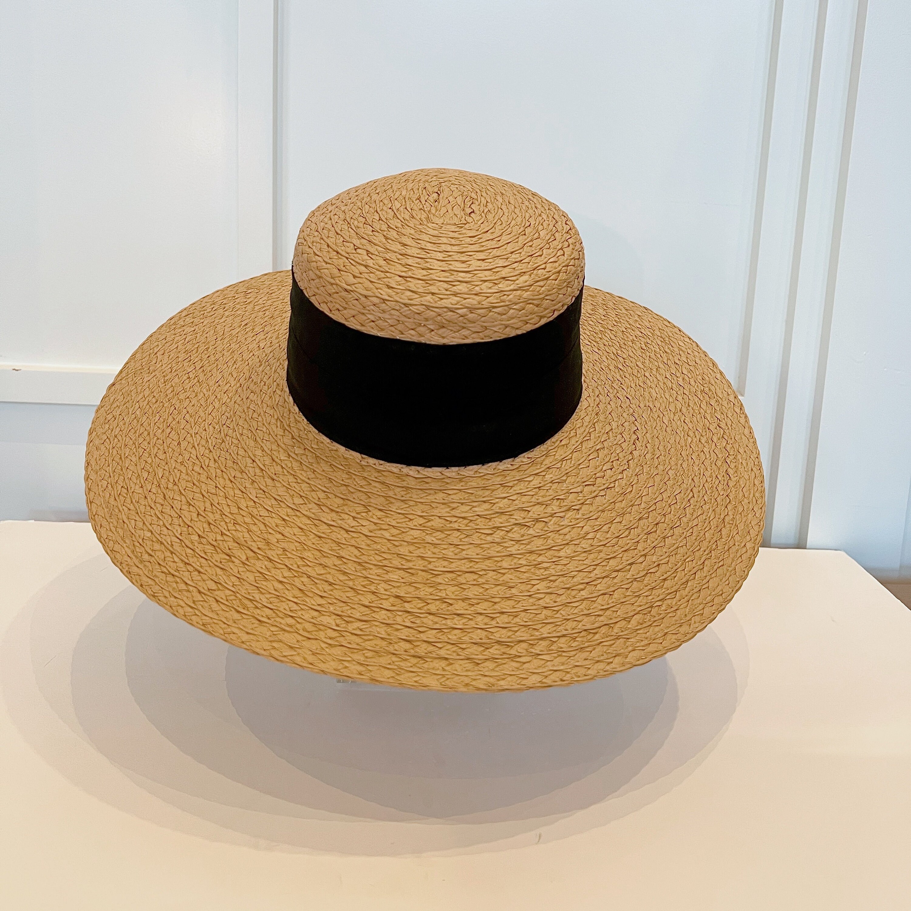 Retro French Kallina Large Brim Straw 