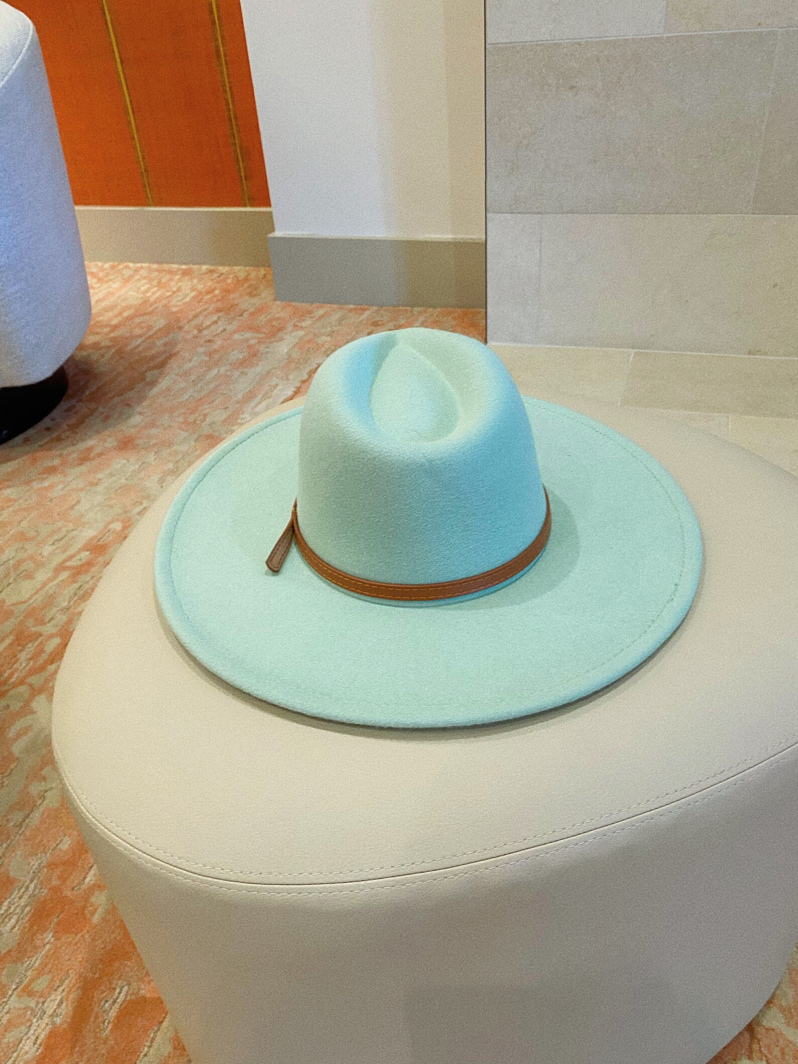 Mint Green Stiff Brim Fedora Hat Felt Fedora Hat Rancher Hat Etsy