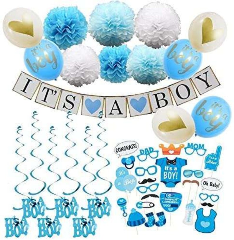 28 PCS It's A Boy Baby Shower Decorations Set Banner Etsy