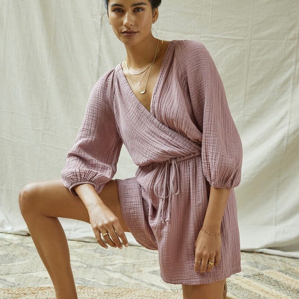 Anthropologie Gauzy Puff-Sleeved Romper | Lacausa | Size: Small |