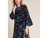 Maeve Aderyn Botanical Silk Tunic Dress Anthropologie Size XS