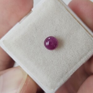 1.00 Ct Natural Ruby Round Cabochon, 5mm Calibrated UV Reactive Pinkish Red Ruby, Loose Gem for Custom Ring Setting
