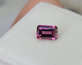 Natural Malaya Garnet | 6 x 4 octagon Cut Loose Gemstone | Rare Faceted Garnet for Custom Jewelry