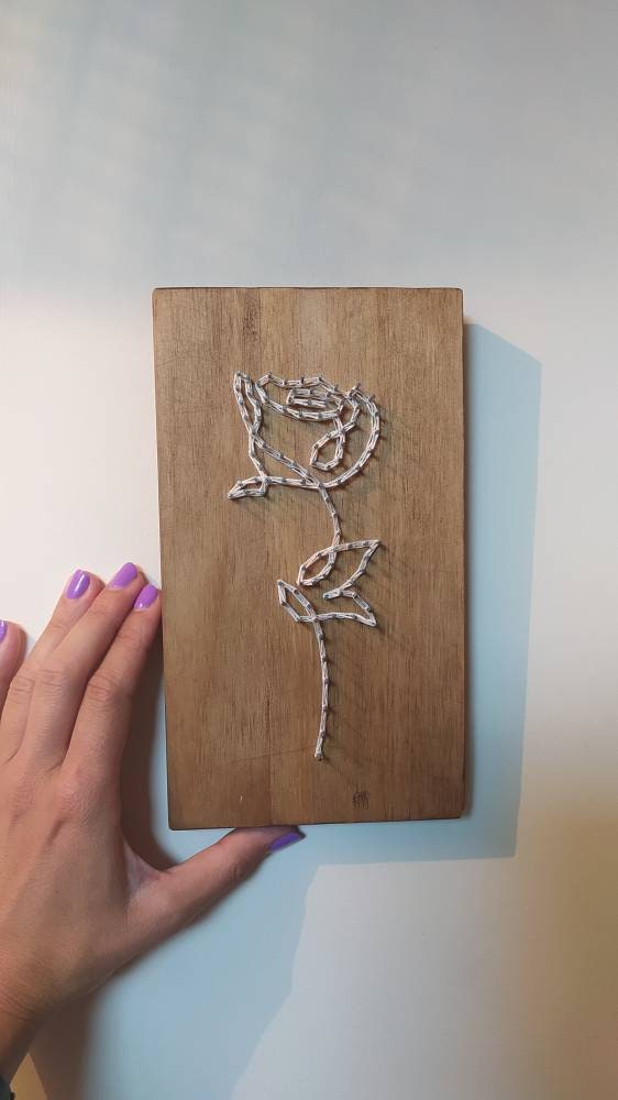 String Art, Wire Art Painting, Stylized Rose, Abstract Art, Modern. - Etsy