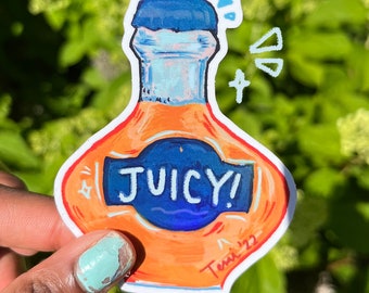 Cute Holographic Sticker 2.6" x  3.4" Soda Fizzy Orange Juice Drink