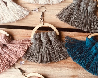 Handmade Fringe Macrame Earrings | Nickel Free Earrings | Boho Chic Style | Super Light Earrings | Free Gift Box | Easter Gift