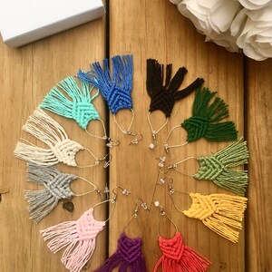 Macrame Handmade Custom Color Teardrop Nickel-Free Earrings with Free Gift Box