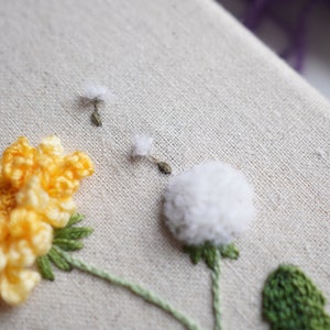 PDF-mönster för handbroderi med blommönster, iris, lavendel, maskros, lilja (videohandledning) bild 8