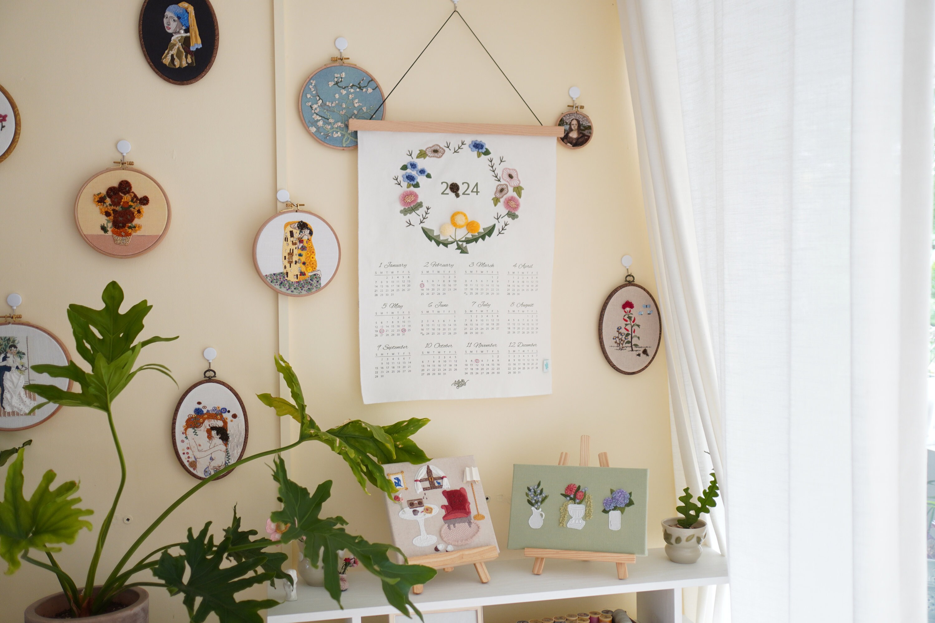 2024 Calendar Flowers Hand Embroidery / JPG Pattern+ Video Tutorial ...