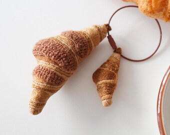 Croissant keyring Embroidery Pattern/ Bakery / PDF, JPG Pattern+ Video Tutorial !