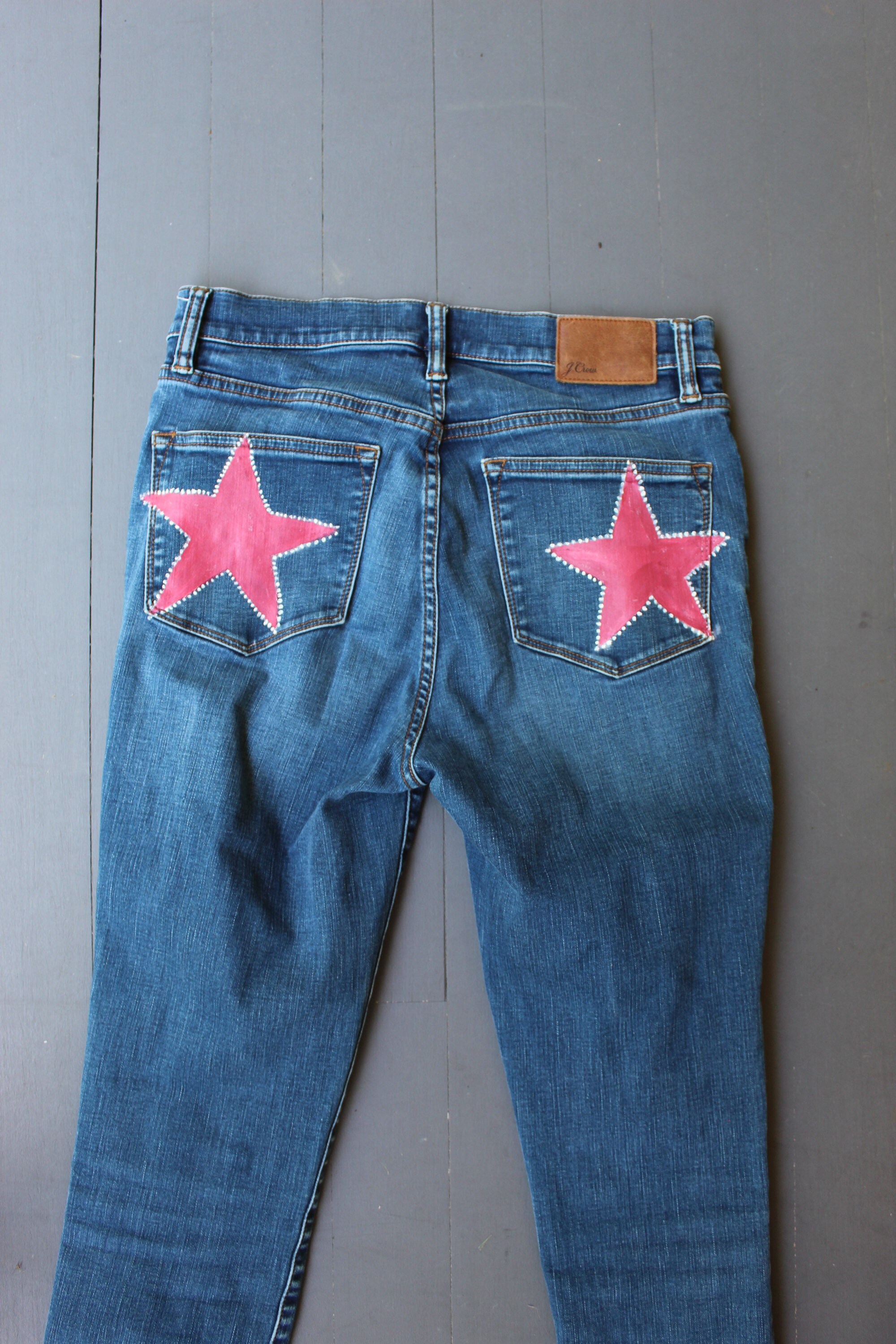 Fødested Eller Hejse Size 29 on the Lookout Hand Painted Jeans Denim Custom Jcrew - Etsy