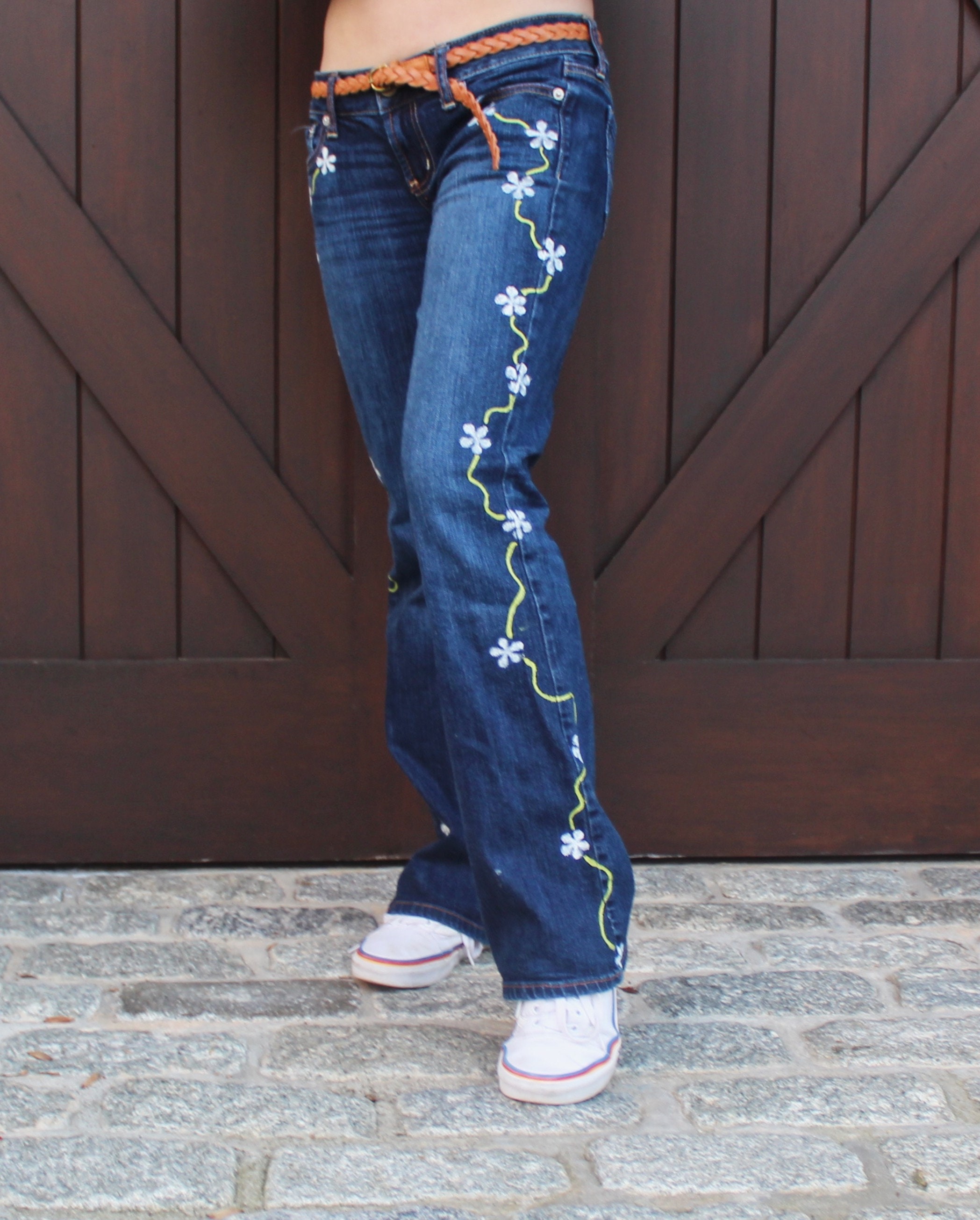 Size 2 Daisy Chains Hand Painted Jeans 