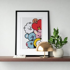 K-pop cross stitch | Korean cross stitch | Modern cross stitch pattern | PDF cross stitch