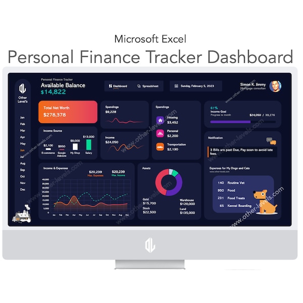 Panel de seguimiento de finanzas personales