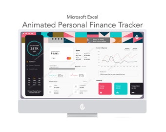 Animated Personal Finance Tracker Dashboard -  Excel