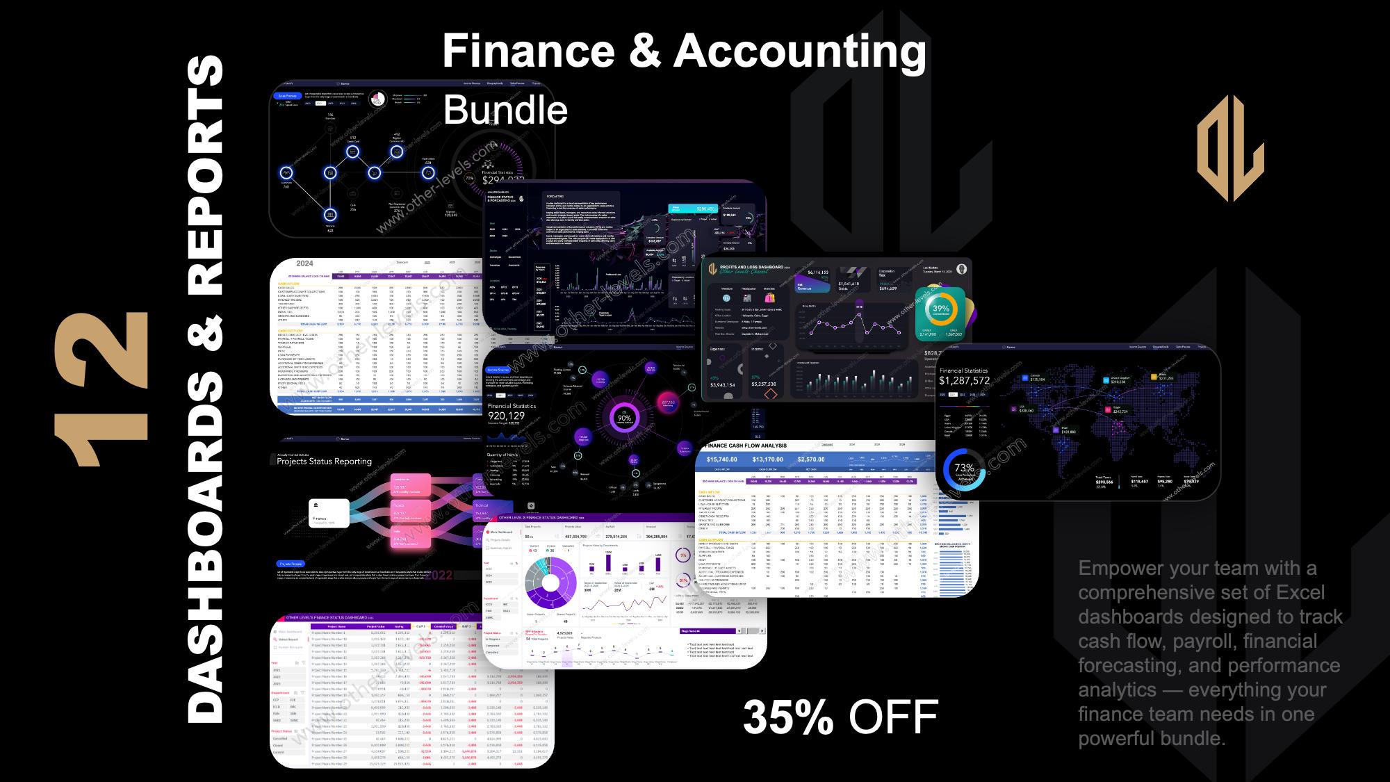 Excel Dashboards Finance & Accounting Bundle - Etsy