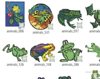 Frog Machine Embroider Bundle of 18 [.pes] files