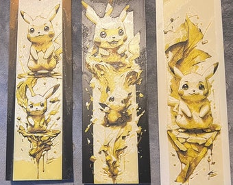 Set of 3 3d printed FanArt Pikachu Bookmarks 3D printed