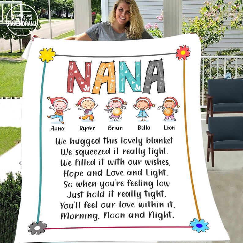 Personalized Blanket For Adult Nana We Hugged This Blanket Etsy
