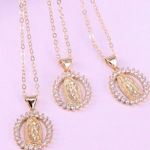 Gold Virgin Mary Necklace