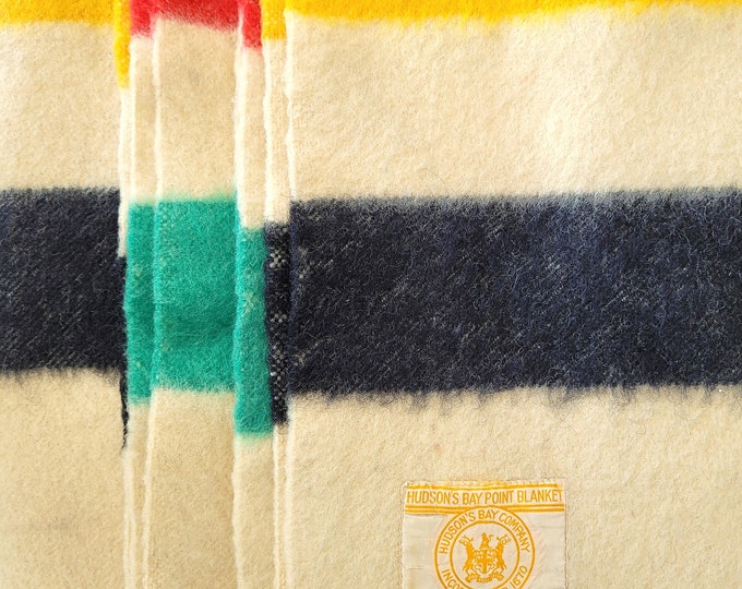 Hudson's Bay Vintage1930s, Wool, 3.5 Point, 80 X 60 Inches Blanket