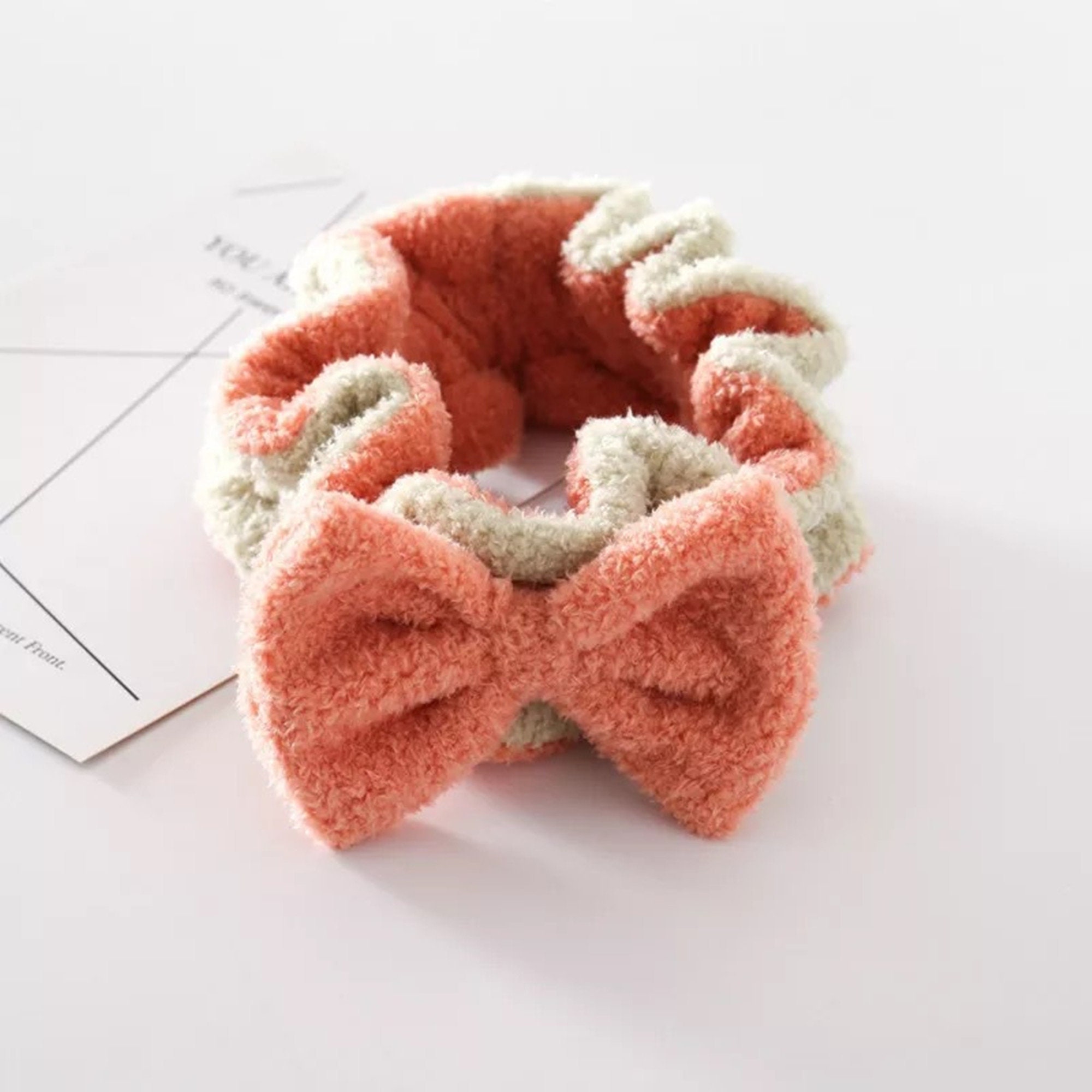 Cute Fuzzy Bow Spa Headband Bow Headband Cosmetic Headband Etsy