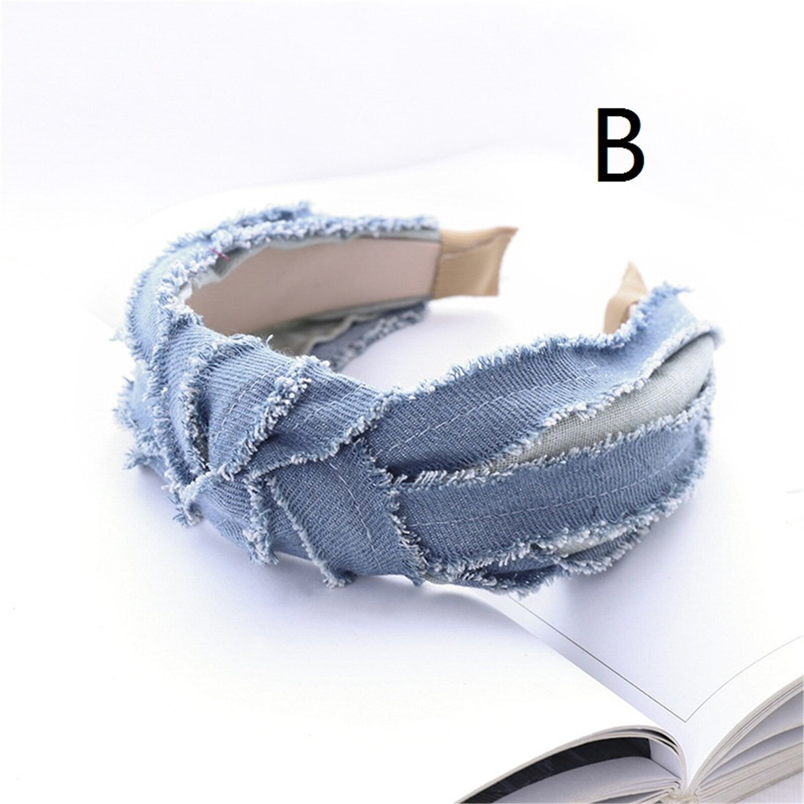 Denim Fabric Colorful Headband Wide Hairband Thick Headband Etsy