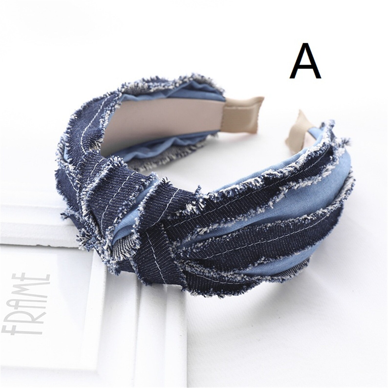 Denim Fabric Colorful Headband Wide Hairband Thick Headband Etsy