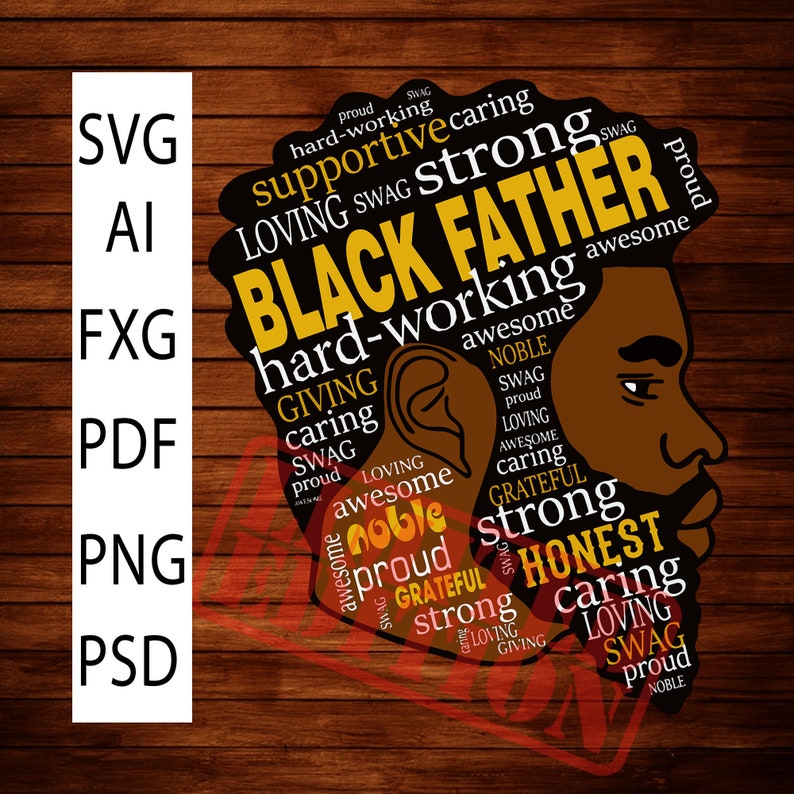 Download Black father svg png father's day african american | Etsy