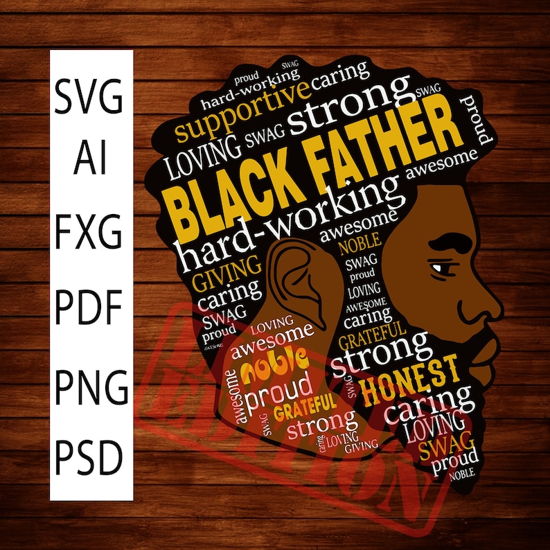 Download Black father svg png father's day african american | Etsy