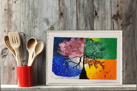 DiaNocheDesigns The Four Seasons Framed On Canvas by Aja Ann Print