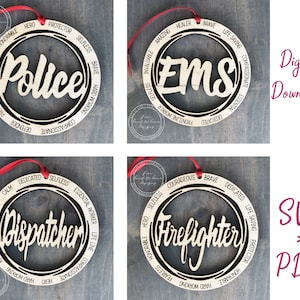 DIGITAL FILE ONLY Firefighter-Police-Dispatcher-Ems Bundle Pack/laser cut file/Commercial Use/svg