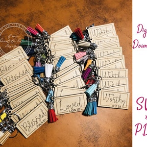 Digital FILE ONLY God&#39;s Promises Keychains Set-1/Laser cut file/Commercial Use/svg