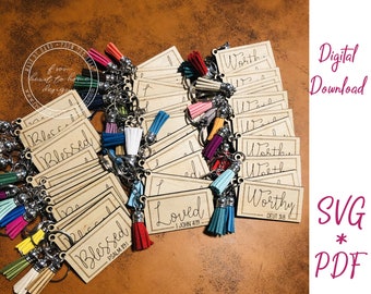 Digital FILE ONLY God's Promises Keychains Set-1/Laser cut file/Commercial Use/svg