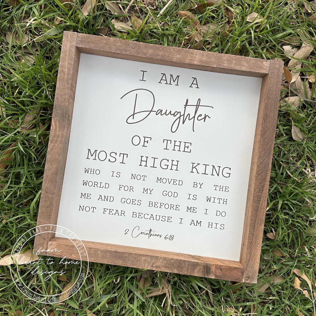 Daughter of the Most High King Sign/ Scripture Home Decor - Etsy