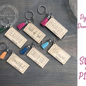 Digital FILE ONLY God&#39;s Promises Keychains Set-3/Laser cut file/Commercial Use/svg