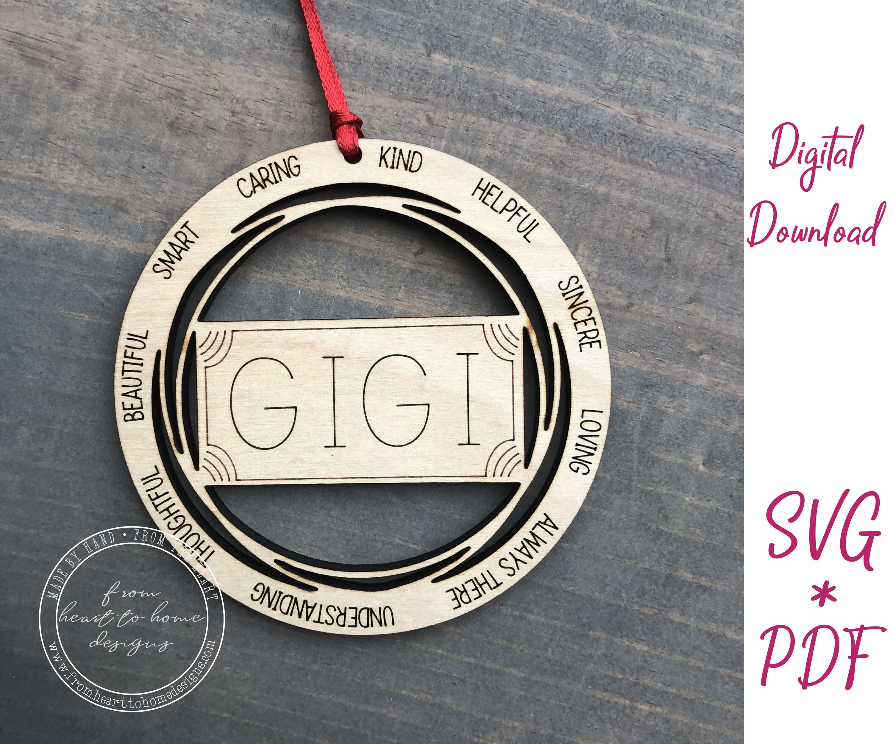 DIGITAL FILE ONLY Framed Gigi Laser Cut File commercial Use svg Etsy