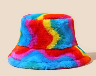 Rainbow Bucket Hat - Etsy