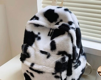 fuzzy backpack purse