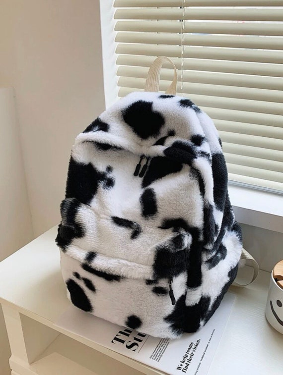 Furry Cow Backpack Fuzzy Bag Furry Bag Purse Furry - Etsy