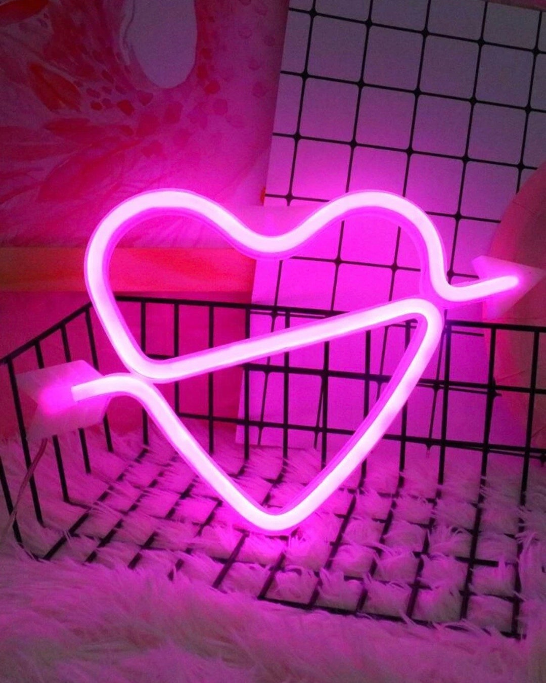 Heart With Arrow Neon Light Wall Decorations Dorm Room - Etsy