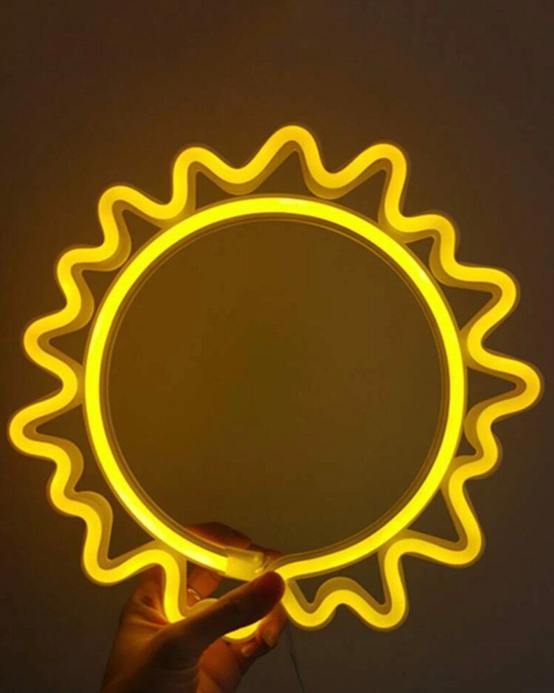 Sun Neon Light Wall Decorations Dorm Room Bedroom Decor Etsy