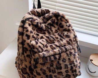 fuzzy backpack purse