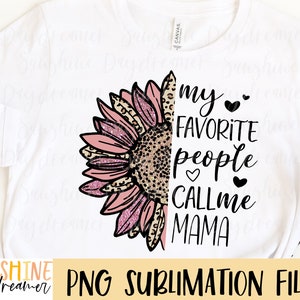 Mama Sunflower Leopard Print PNG: Shirt Sublimation Design (Digital Download)